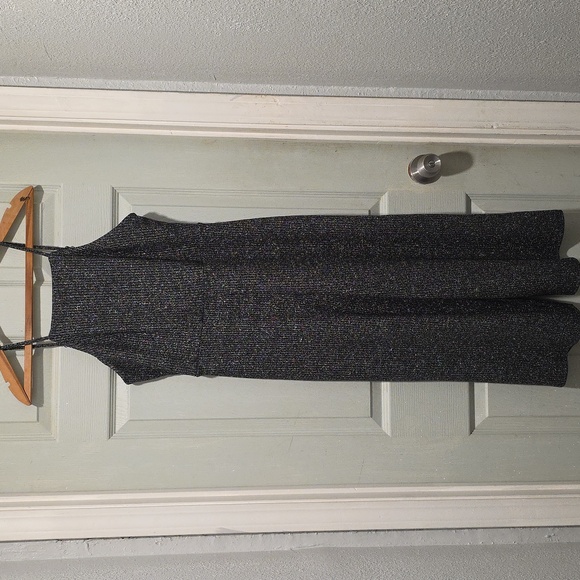 Wild Fable Black fancy midi romper open back - Picture 1 of 7